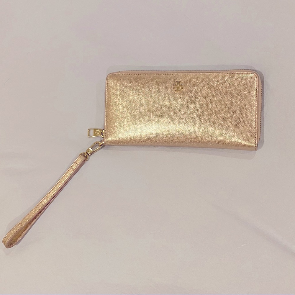 Tory Burch Rose Gold Wristlet Wallet